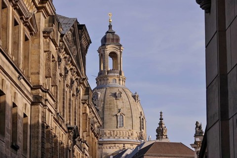 View of the dome of the Church of Our Lady Dresden, Saxony, Germany