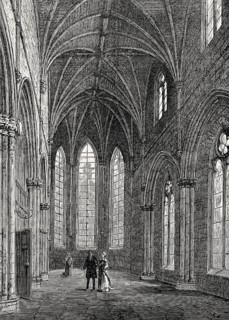 Reconstruction, Trinity College Kirk, a royal collegiate church demolished in 1848, Edinburgh,