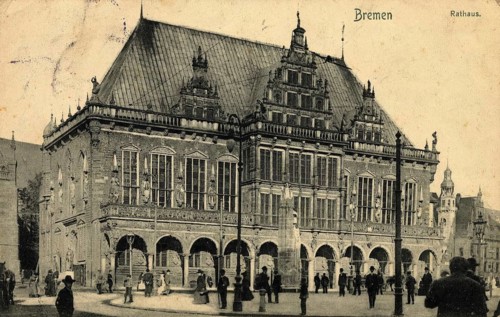 Historical postcard around 1900, Bremen, Germany, reproduction of a postcard, historical