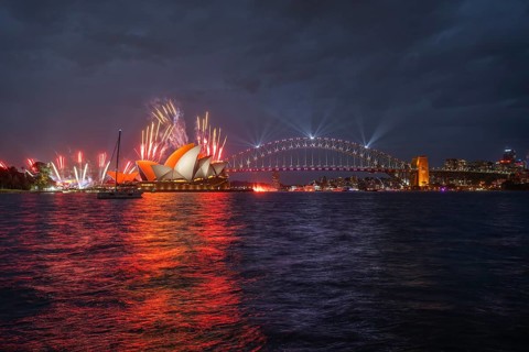 Sydney 2021 Australia Day fireworks in the harbor
