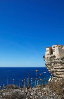 Ville haute or upper town on the Île de Fazio headland, medieval old town, Bonifacio, Corse-du-Sud
