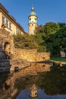 Neptune Grotto and Neideck Tower in Arnstadt, Thuringia, Germany