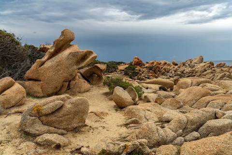Rock formation on the coast near Tizzano, Sartene, Corsica, France