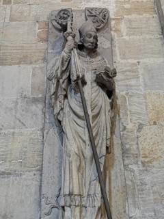 Saint figure in the Cathedral of St. Peter and St. George, Bamberg Cathedral, Bamberg, Upper