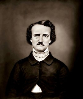 Portrait of Edgar Allan Poe, 1809 – 1849, American writer, digitally edited according to a