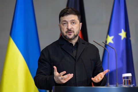 Volodymyr Zelensky (President of Ukraine) and Friedrich Merz (Chancellor of the Federal Republic of