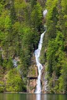 Schrainbach waterfall falls in Königssee, Berchtesgadener Land, Bavaria, Germany