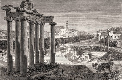The Roman Forum or Forum Romanum, Rome, Italy, 19th Century