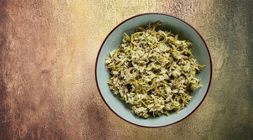 Jonjoli, Colchian klekachka, Georgian appetizer, pickled jonjoli, no people