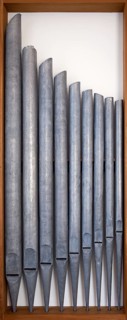 Pipes of an organ, Organ Museum Borgentreich, Höxter district, North Rhine-Westphalia, Germany