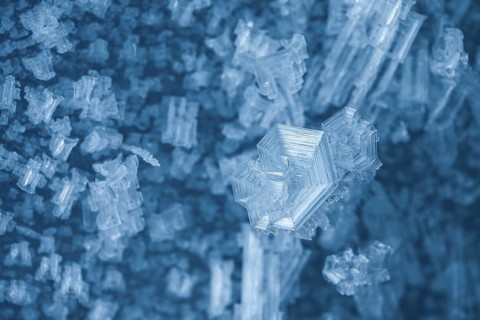 Ice crystals on glacier wall, glacier cave, ice cave, Morteratsch glacier, Engadin, Graubünden,