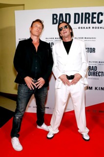 Oliver Masucci and Oskar Röhler at the Berlin premiere of Bad Director at the Babylon cinema in
