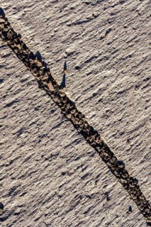 Close-up of cracked pumice stone textures at Campo de Piedra Pomez in Catamarca, Argentina,