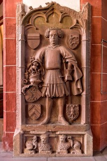 Tombstone of Werner von Eppstein, medieval tombstone, relief in stone in St Mark's Church, Gothic