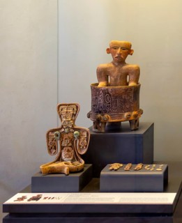 Ceremonial vessels from Becan, Early classic period, Mayan archaeological museum, Fort San Jose,