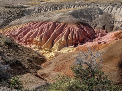 Colorful rock formation Tierra de Colores, Parque Patagonia Argentina, Park Patagonia Argentina,