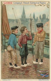 Series of search pictures, Where are the other smokers, Liebig picture, digitally restored