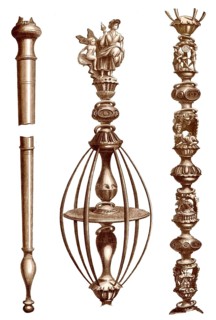 A typical Valdôtain style distaff or quenouille, 16th century
