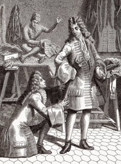 Eine Schneiderwerkstatt, um 1690