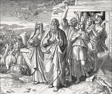 Noah Exits the Ark, Old Testament, by Julius Schnorr von Carolsfeld, 1860