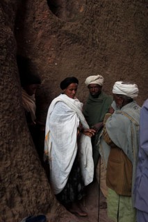 Rock churches of Lalibela, pilgrims, Ethiopia