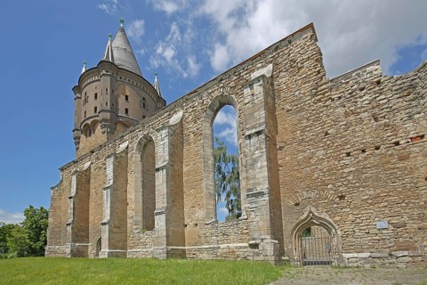Romanesque church ruins of St Sixti, tower, Merseburg, Saxony-Anhalt, Germany