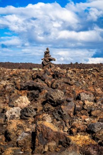 Lava masses, volcanic environment of the Timanfaya Fire Mountains, Lanzarote, Canary Islands, Spain
