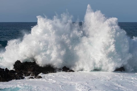 Waves on the ocean off Madeira, Porto Moniz, Madeira, Portugal