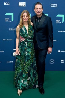 The Boss Hoss singer Sascha Vollmer with his woman Jenny, GREEN AWARD 2025, Green Carpet, Messe