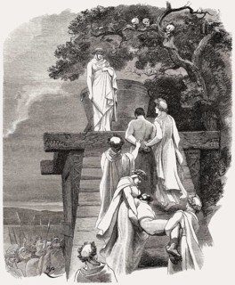 Cimbric priestesses, captured Romans as human sacrifices