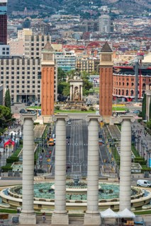 Placa d' Espanya and the font magica, Barcelona, Spain