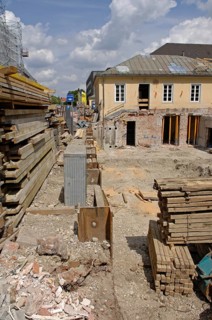 Construction site, core renovation of the Greek restaurant Moro Mou in spring 2022, Königinstraße,