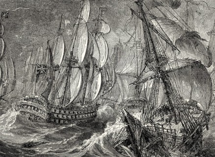 The Battle of Quiberon Bay, Seven Years' War, on 20 November 1759