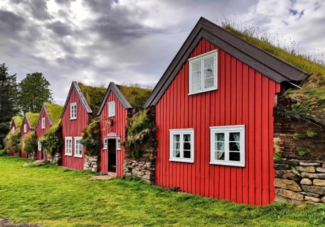 Bustarfell, a former peat farm, now a museum, East Iceland, Iceland