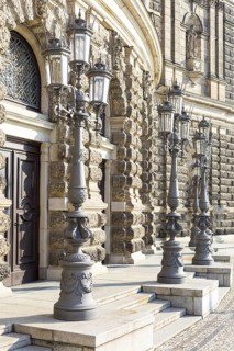 Façade design of the Semper Opera House, Theatre Square, Dresden, Saxony, Germany
