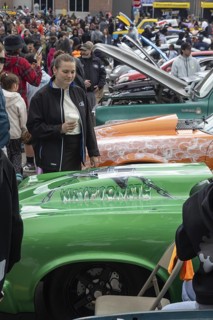 Taylor, Michigan - Thousands crowd the Hot Wheels Legends Tour in suburban Detroit. The tour allows