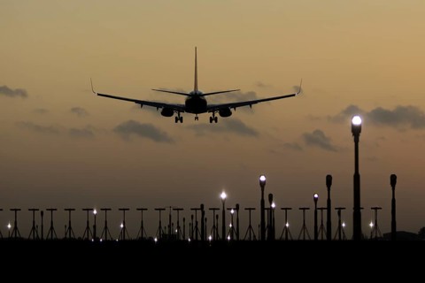Boeing 737 commercial passenger airliner jet aircraft of Ryanair airways in flight on approach to