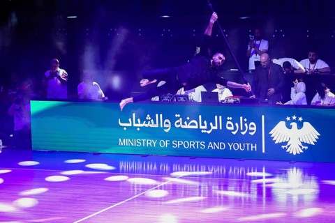 Syrian President Ahmad Al-Sharaa attends the official reopening ceremony of the newly renovated