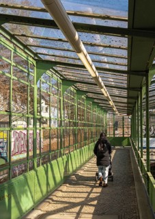 Historic architecture at the entrance to the Lichterfelde West S-Bahn station, Berlin, Germany