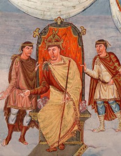 Charles the Bald, 823 – 877, emperor of the Carolingian Empire, facsimile of the Vivian Bible