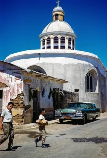 Village church after completion of the dome, Palin, Guatemala, Central America, around 1961