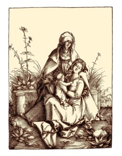 The Virgin Mary and Child with Saint Anne, by Albrecht Dürer, facsimile of the 19th century
