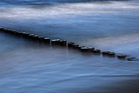 Grooves in the sea, long exposure, Zingst, Fischland-Darß-Zingst, Western Pomerania Lagoon Area