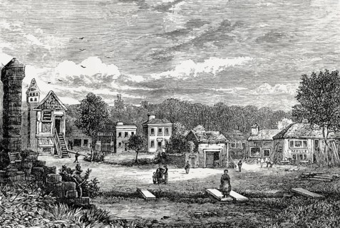 The village of Broughton in 1850, Edinburgh, Scotland, United Kingdom