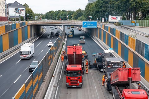 Rehabilitation of the A52 motorway near Essen, an 8 km long section between the Essen-Kettwig