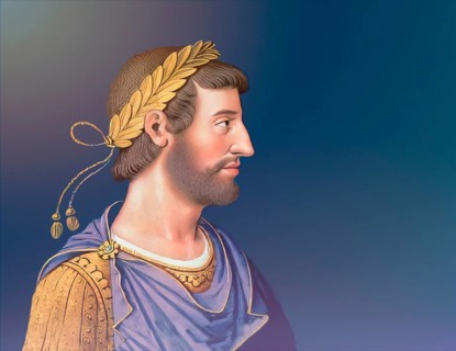 Hadrian or Publius Aelius Hadrianus Augustus, 76 - 138, Roman emperor, digitally edited