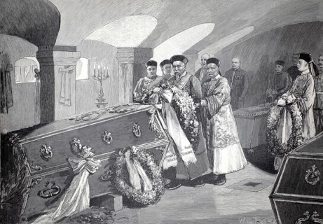Li-Hung-Tschang, Li Hongzhang, at the coffin of Kaiser Wilhelm I, authentic, digitally restored