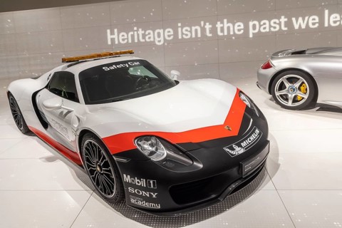 Porsche Museum Stuttgart-Zuffenhausen. The automotive museum of Dr. Ing. h.c. F. Porsche AG shows