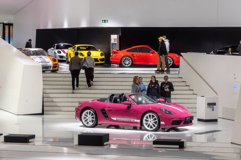Porsche Museum Stuttgart-Zuffenhausen. The automotive museum of Dr. Ing. h.c. F. Porsche AG shows