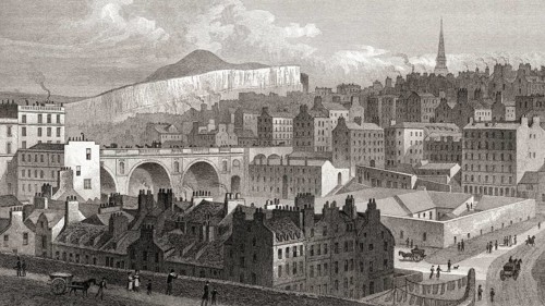 Part of the Old Town, from Princes Street, Edinburgh, Scotland, 19th century, from Modern Athens by